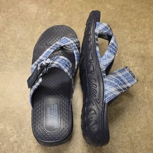 Skechers Black Textured Sandals